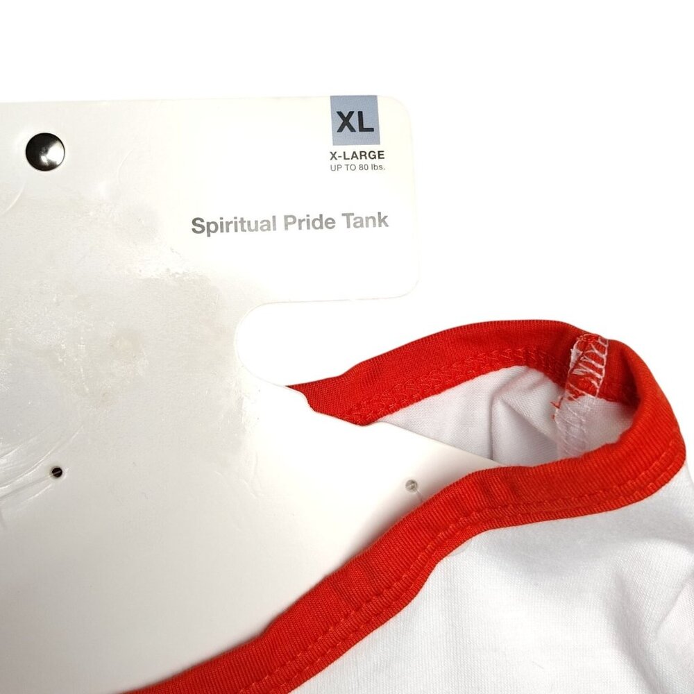 Spiritual Pride Dog Tank Top X-Large Red and White Rainbow Text - Picture 2 of 9